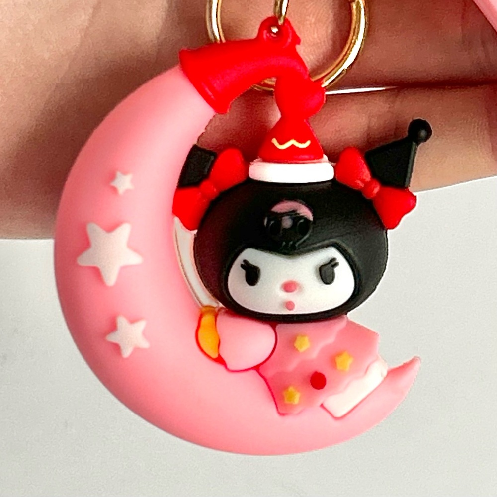 ❤️Kuromi on Moon Adorable Wristlet Keychain Backpack Accessory - Picture 2 of 2